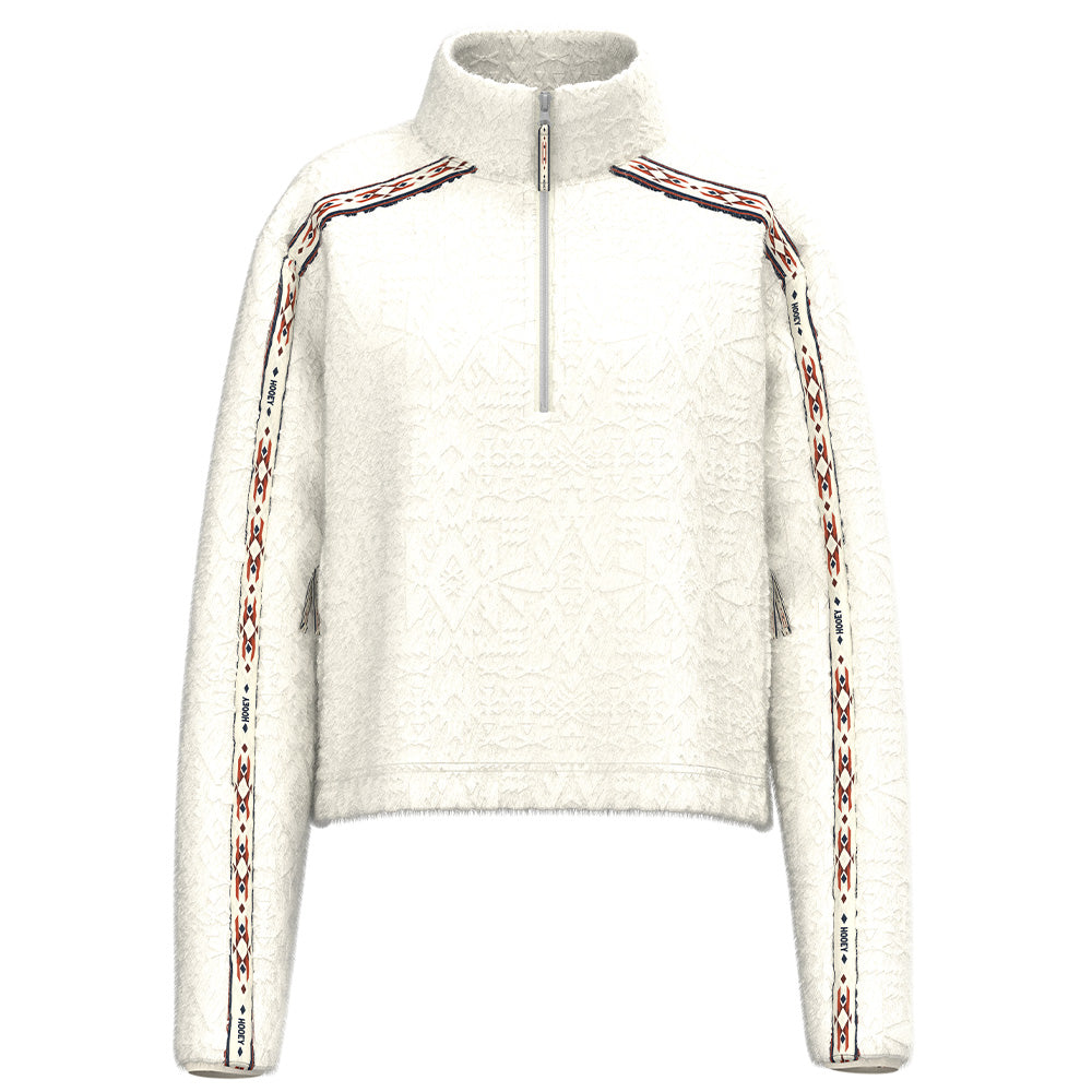 Youth "Mia" Fleece Crop Pullover White