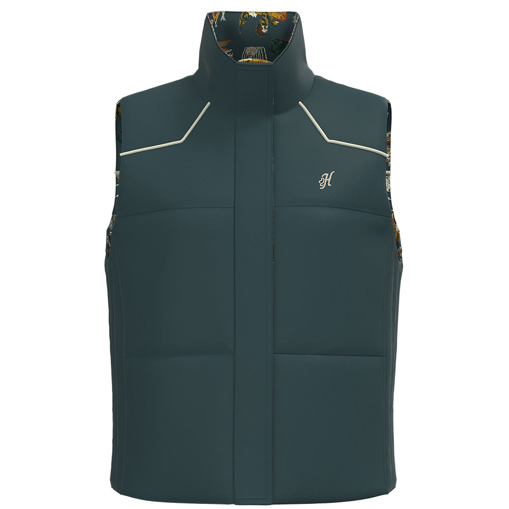"Briar" Reversible Puffer Vest Orion Blue w/ Comanche Pattern