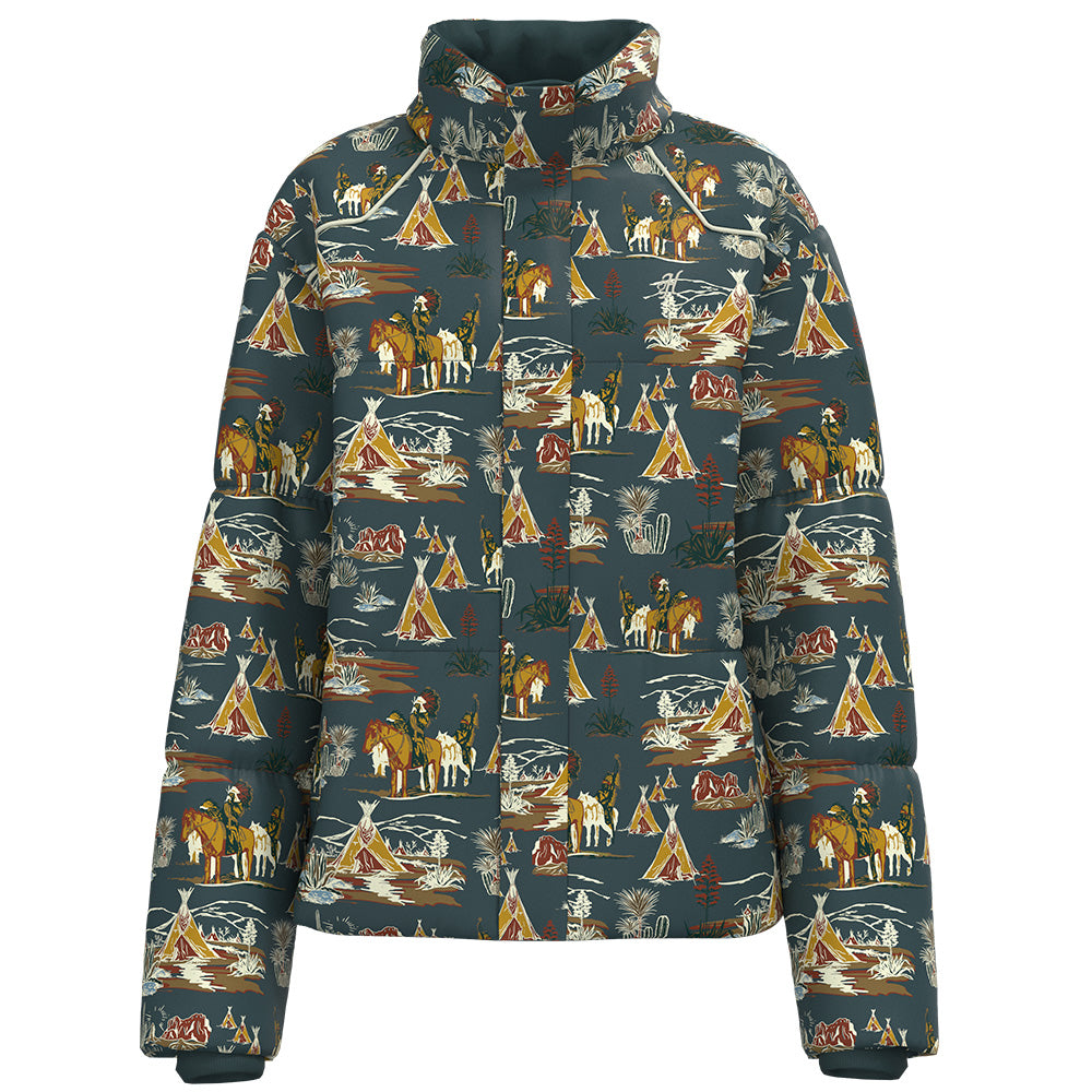 "Bramble Puffer" Jacket Multi Color Comanche Pattern