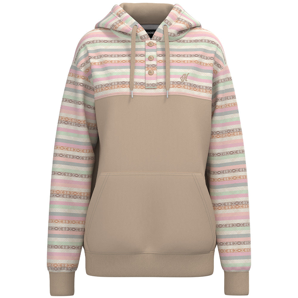 "Jimmy" Hoody Tan w/Multi-color Serape