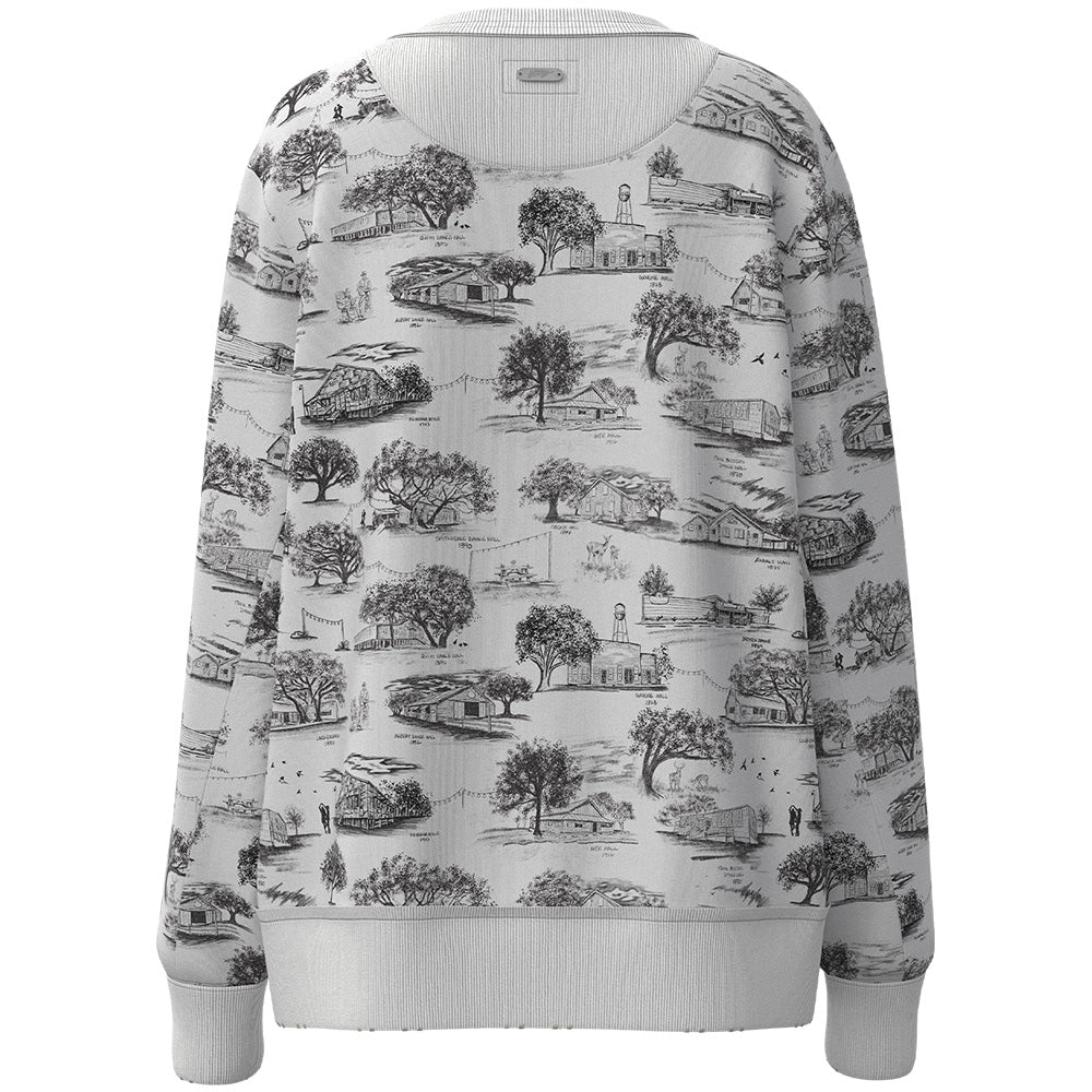 "Stallion Crew" Ladies Pullover White/Print