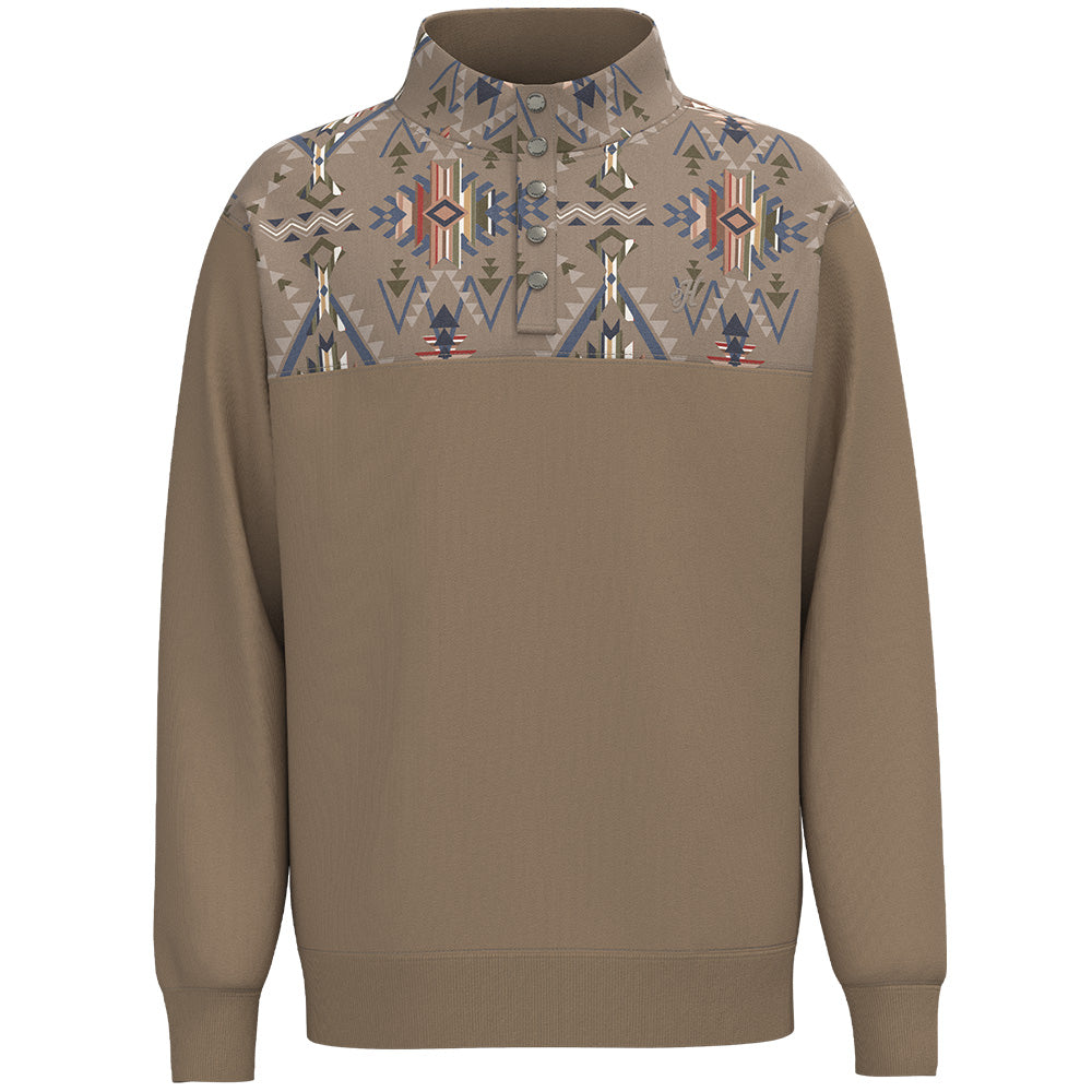 "Stevie" Pullover Tan/Aztec