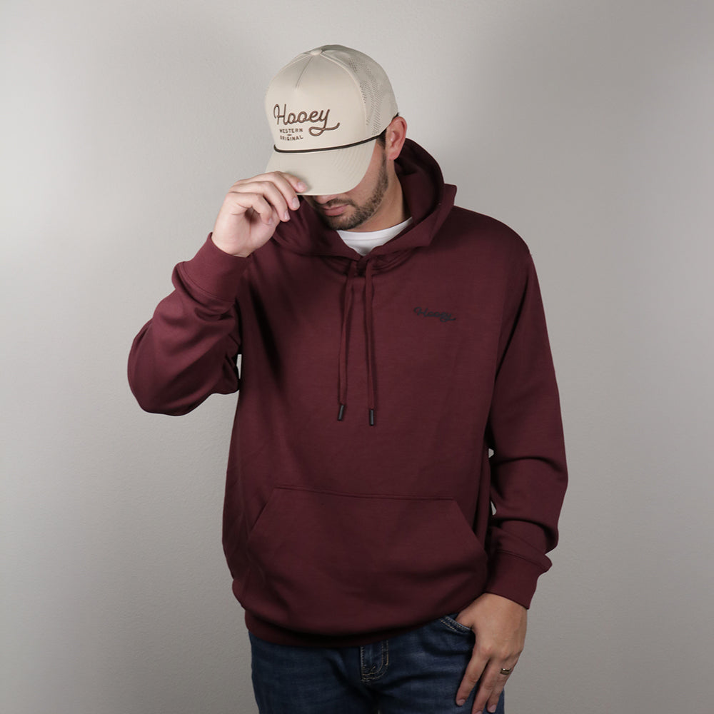 Peyote Hoody Maroon w/Black Hooey Logo