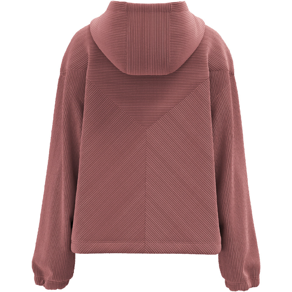 Cowgirl Corduroy 1/4 Zip Hoody Maroon
