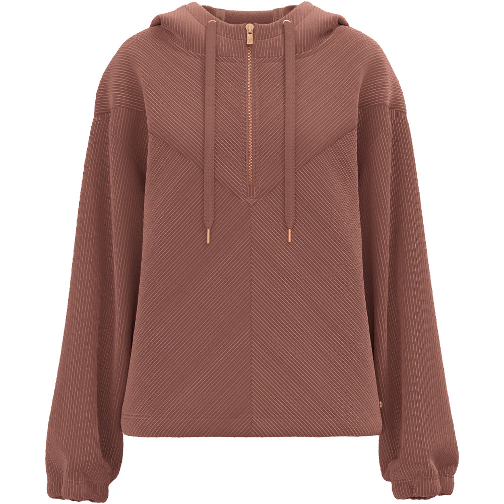 Cowgirl Corduroy 1/4 Zip Hoody Maroon