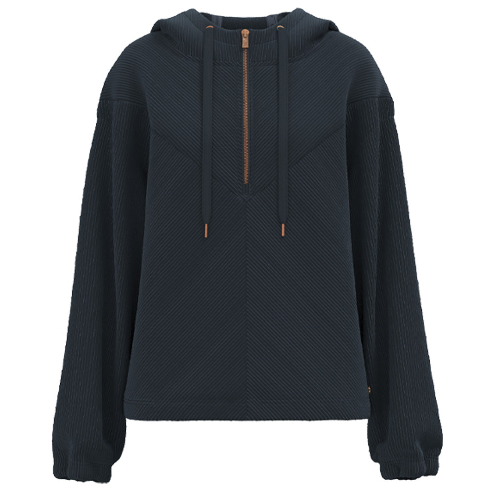 Cowgirl Corduroy 1/4 Zip Hoody Navy