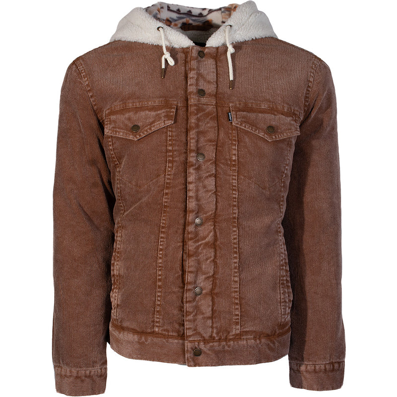 "Hooey Corduroy Hooded Jacket" Tan w/White Sherpa