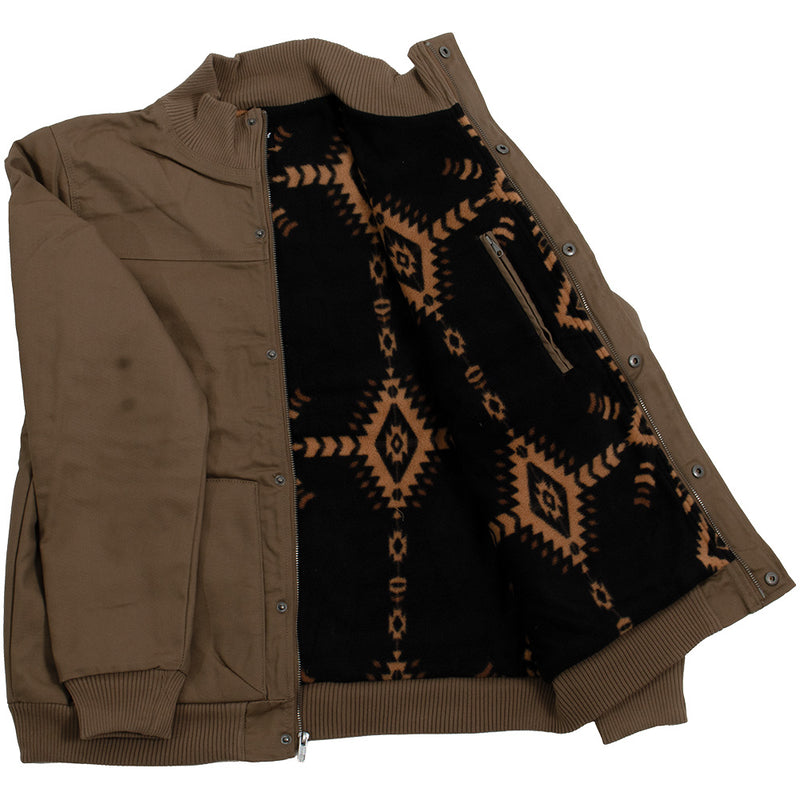 Hooey cargo Jacket in tan with brown Aztec pattern lining