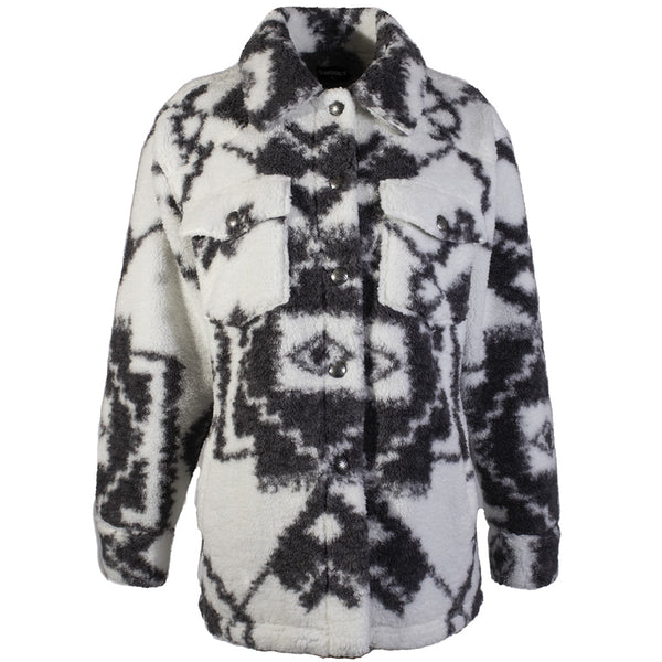 Hooey Sherpa Jacket White/Black Aztec