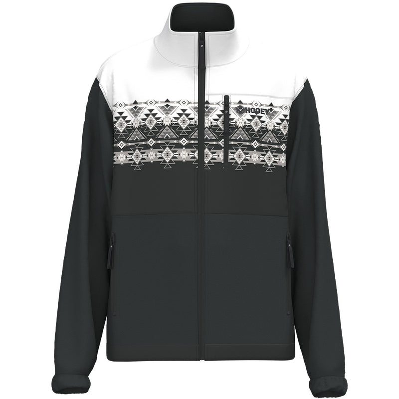 Youth "Hooey Tech Fleece Jacket" Black/White Aztec