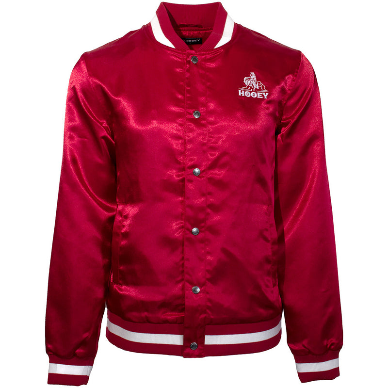 "Big Sky" Bomber Jacket Satin Red/White (Unisex)