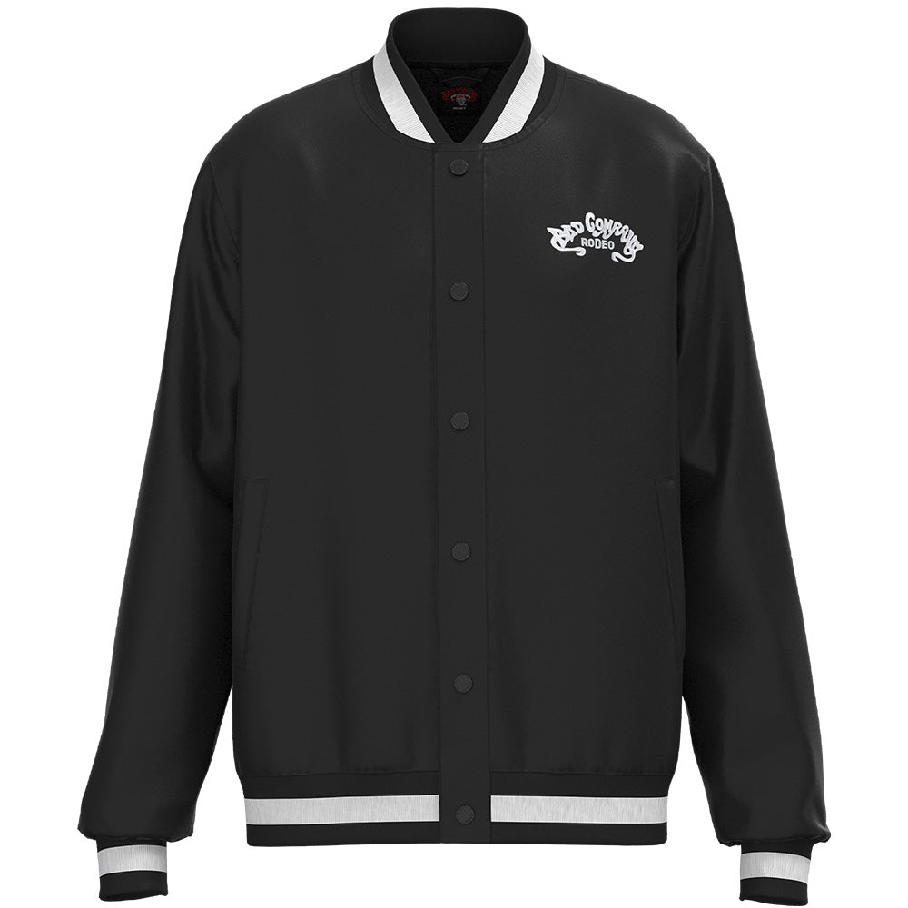 "Bad Company" Black Bomber Jacket w/White Logo (Unisex)