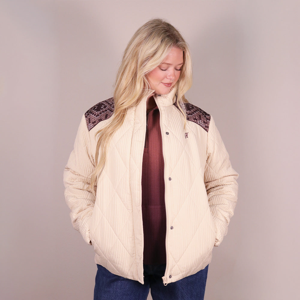 Daisy Quilted Puffer Jacket Cream