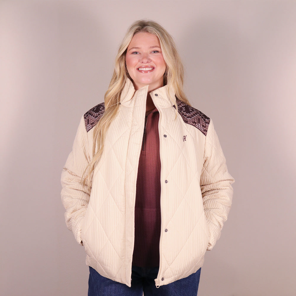 Daisy Quilted Puffer Jacket Cream