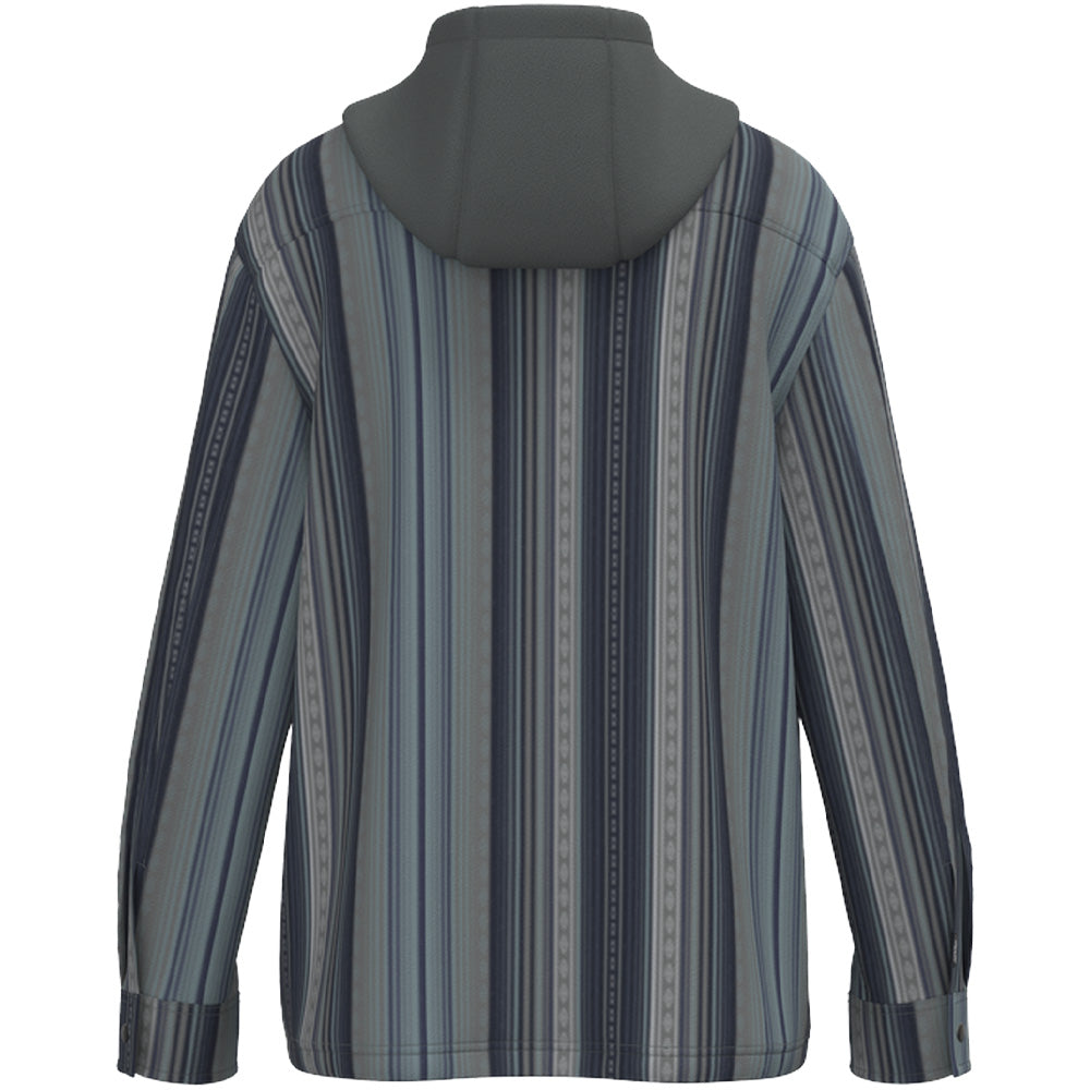 Collins Fleece Jacket Denim Blue /Grey Stripes