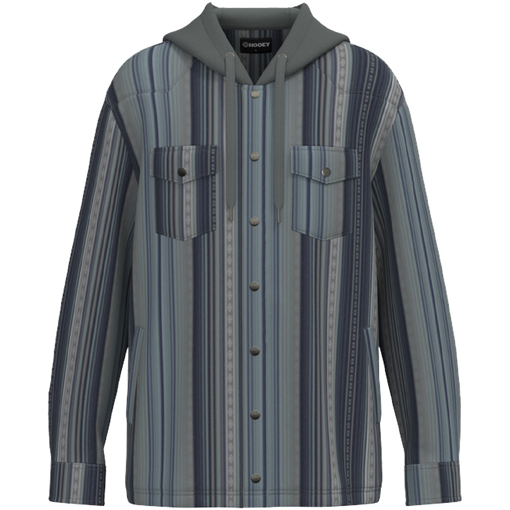 Collins Fleece Jacket Denim Blue /Grey Stripes