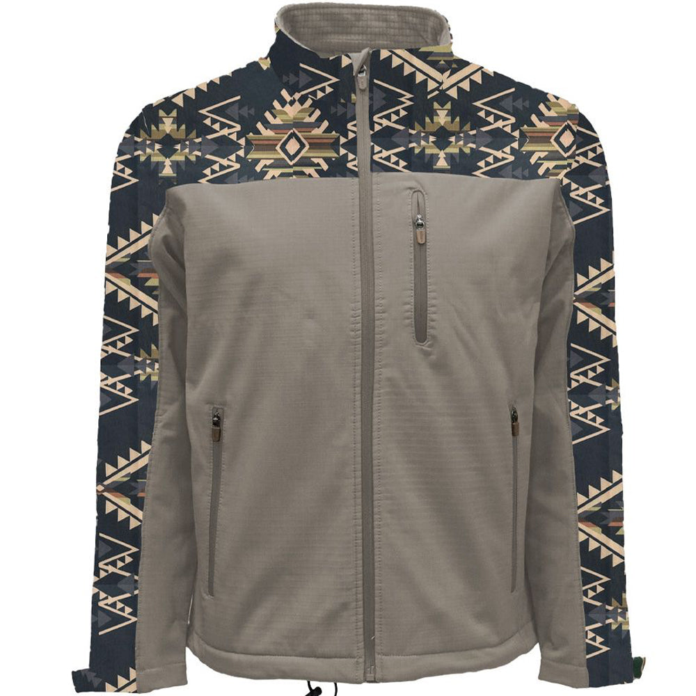 Jackson Softshell Jacket Tan/Navy Aztec