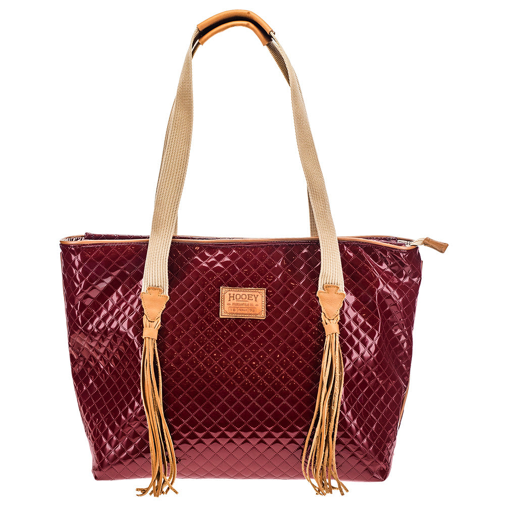 front of xl, red, quilt pattern tote bag