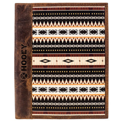 "Pecos" Leather Notebook Cover Black & Brown Aztec