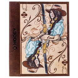 "Lady Luck" Leather Notebook Cover Western Card Art