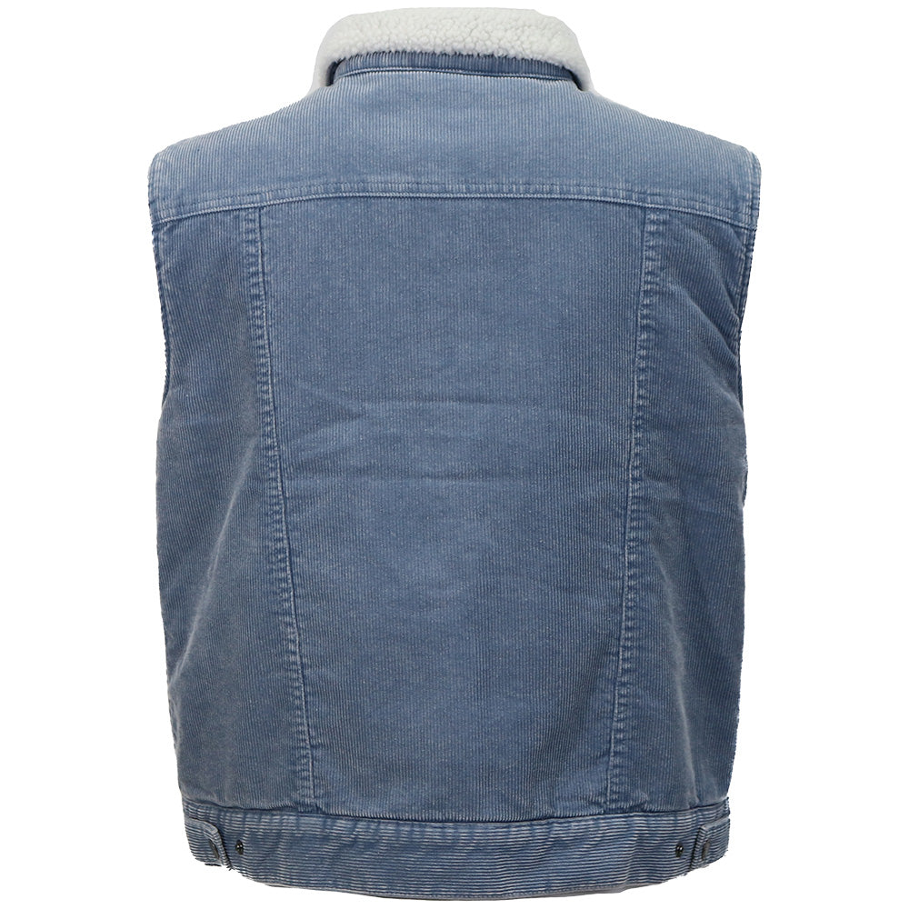 "Bexar County" Vest Blue Corduroy w/Sherpa