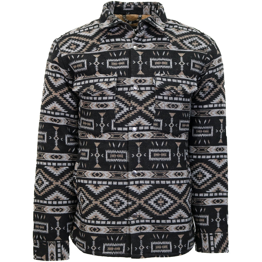 "Durango Shacket" Black/Grey Aztec
