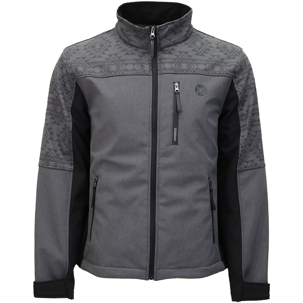 Youth "Jackson" Softshell Jacket Black & Grey w/ Aztec