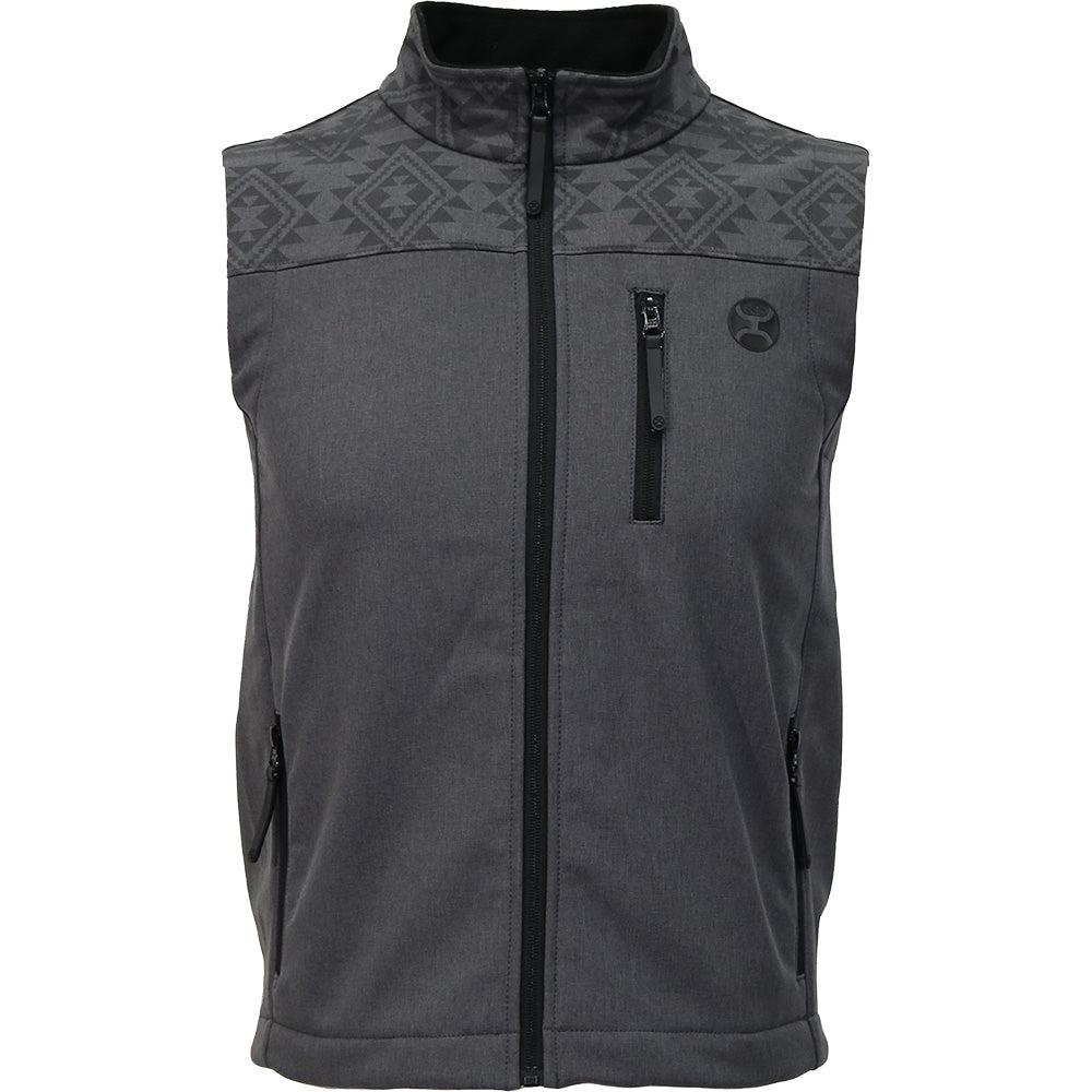 "Jackson" Softshell Vest Grey w/Aztec Pattern