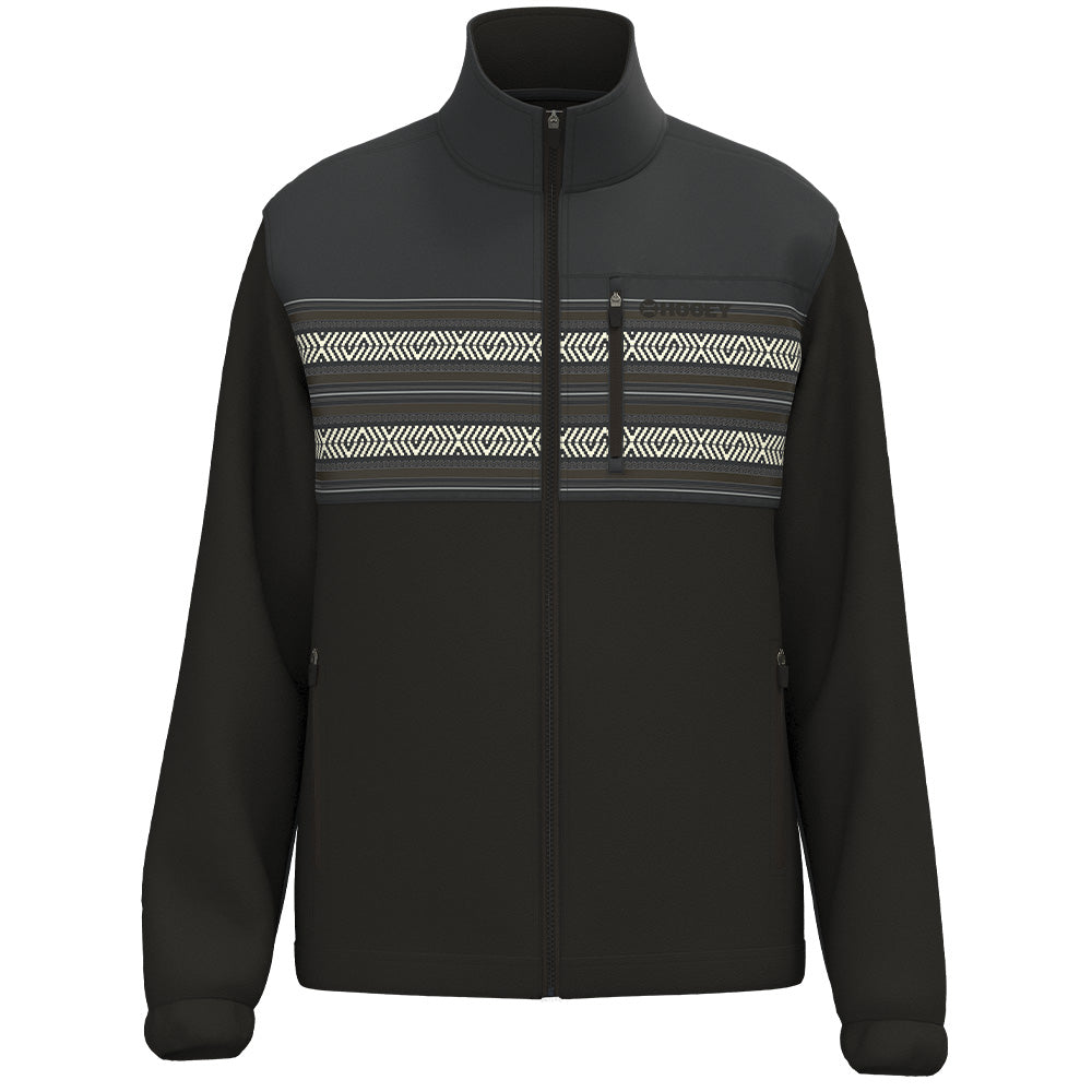 "Arapahoe" Tech Fleece Jacket Grey w/ Stipe Pattern