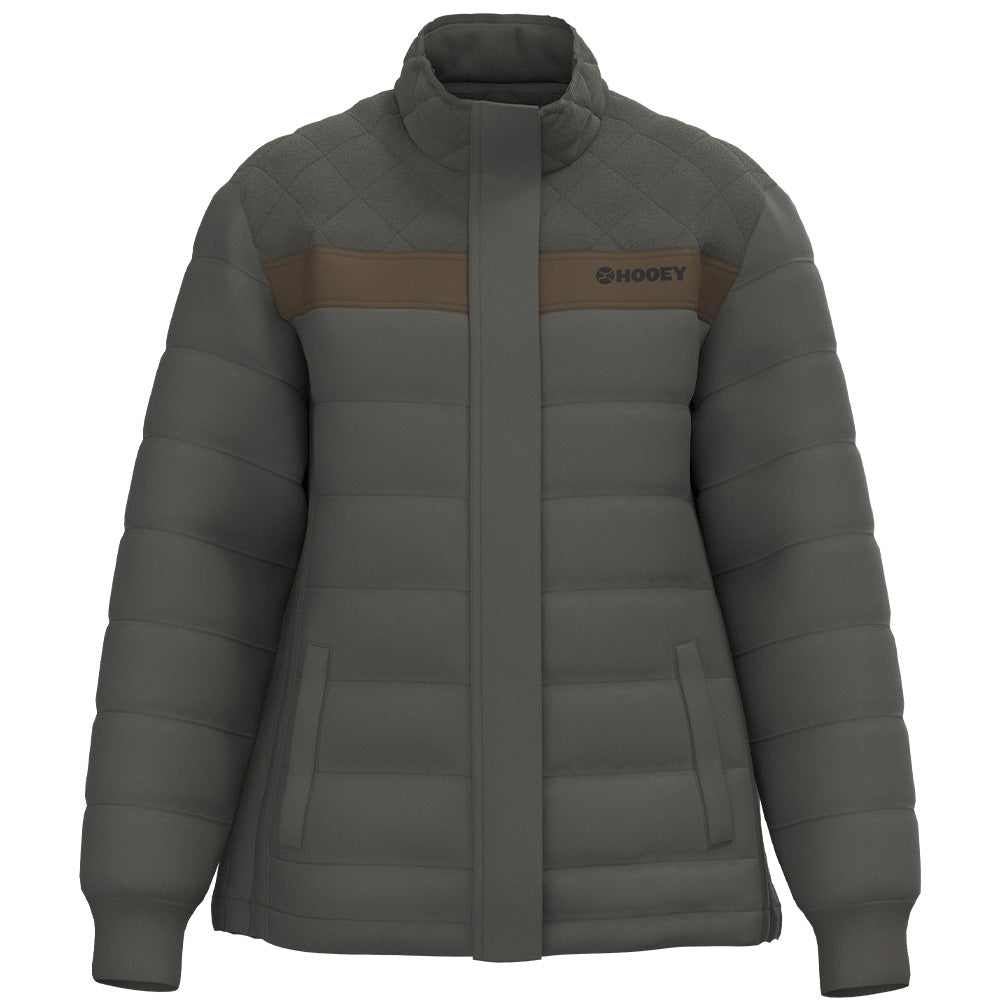 "Banff" Puffer Jacket Grey w/ Black accents