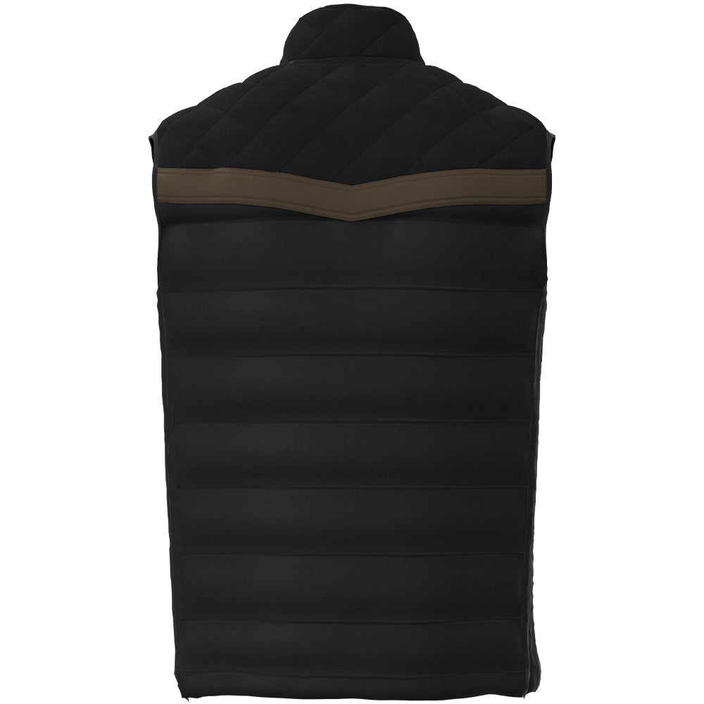 "Banff" Puffer Vest Black w/ Brown accents