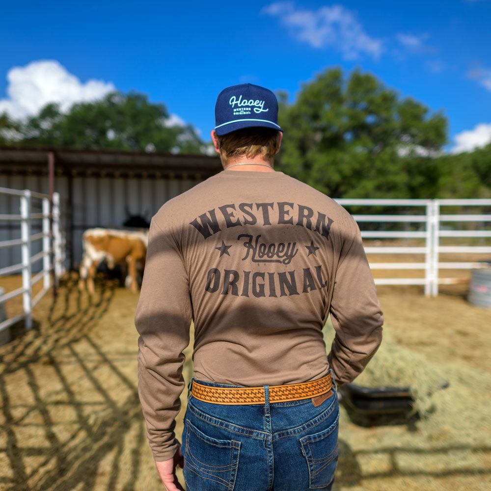 "Knockout" Long Sleeve T-shirt Brown w/Black Logo
