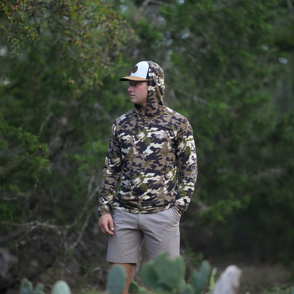 "Hooded Captain" Camo Long Sleeve T-shirt
