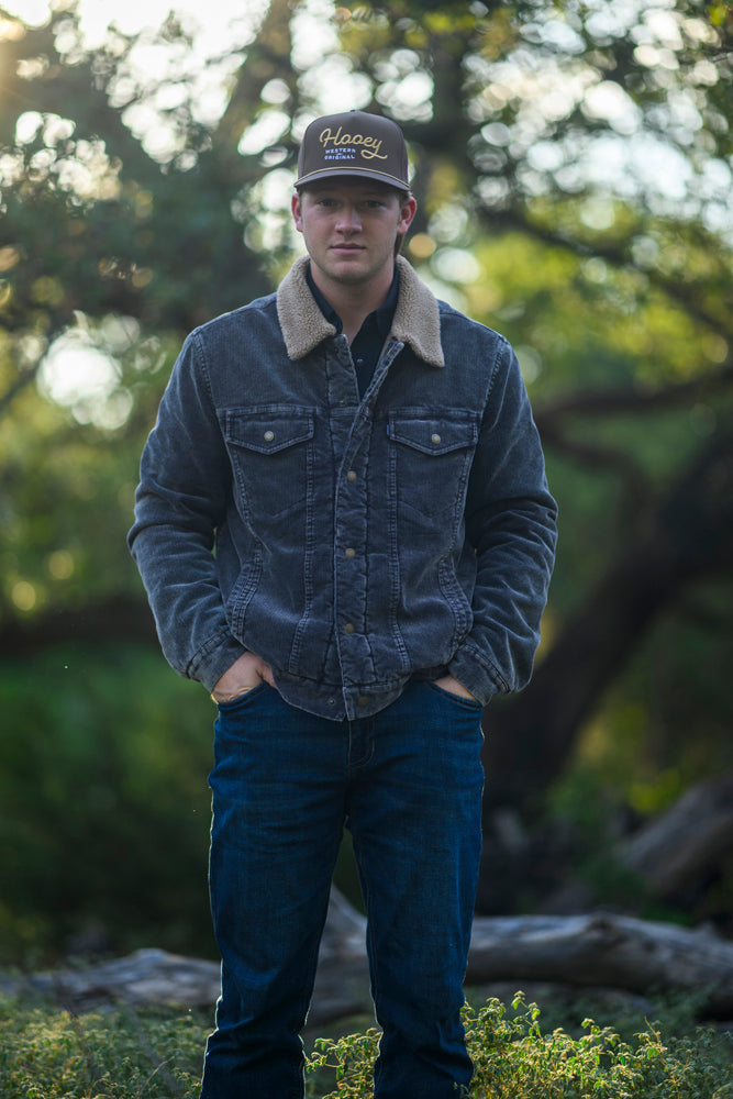 "Mesquite" Corduroy Jacket Grey w/Tan Sherpa