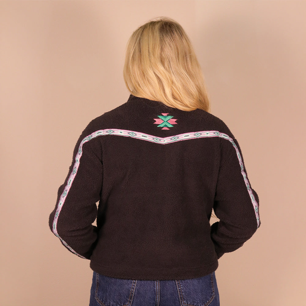 Mia Fleece Crop Pullover Charcoal
