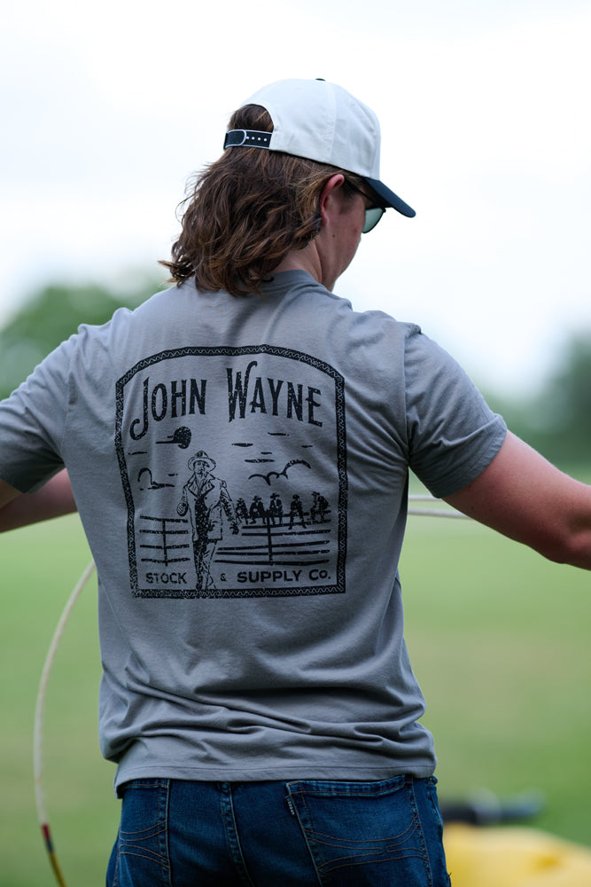 "John Wayne"  Dark Grey Pocket T-shirt