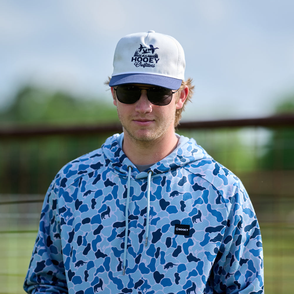 "Decoy" Hat White w/Navy Blue Logo