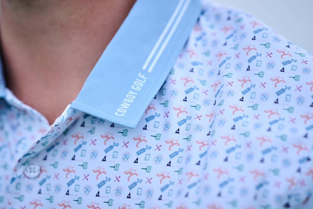 "The Weekender" Polo White/Blue