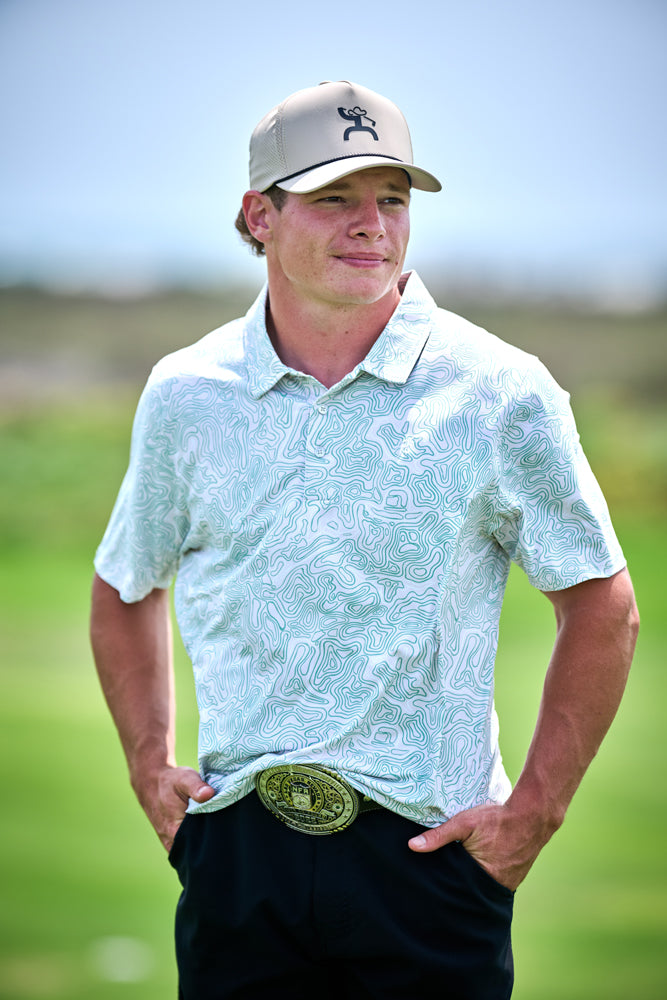 "The Weekender" Polo Cream/Green