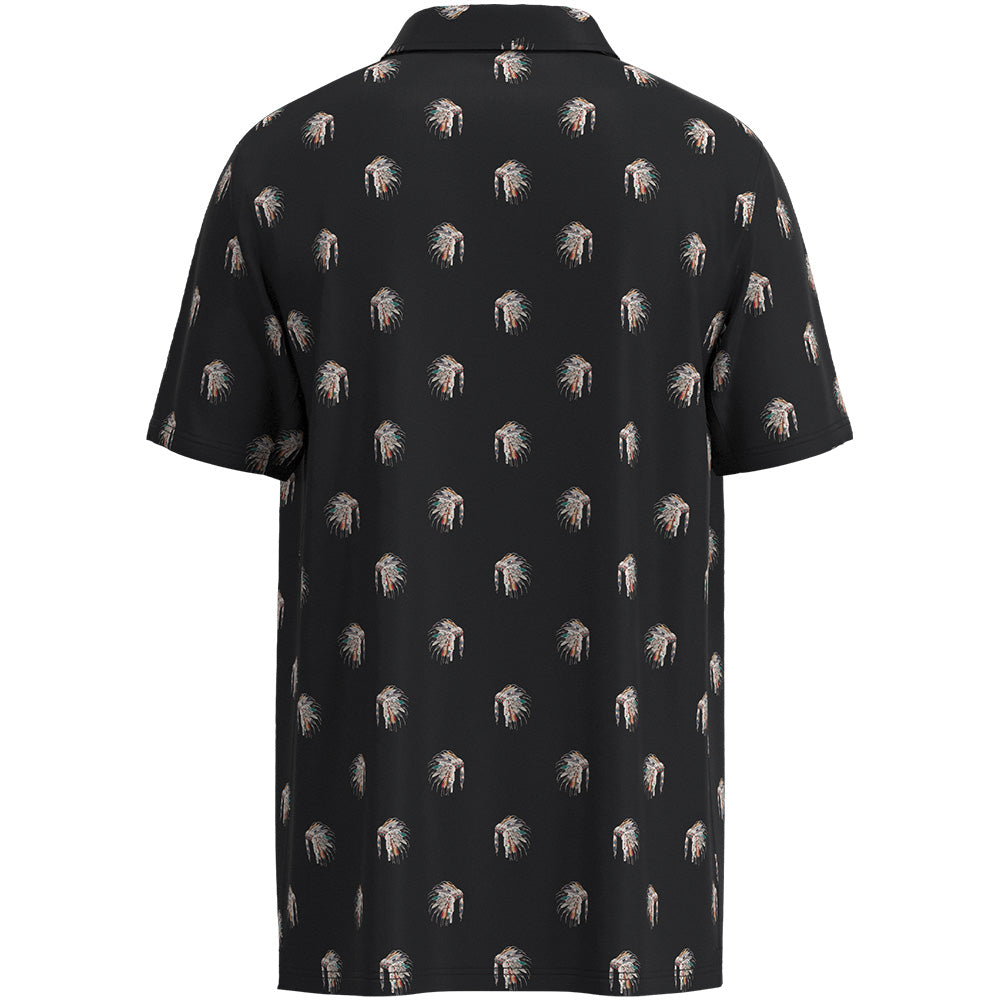 "The Weekender" Polo Black w/Hooey Heritage Print