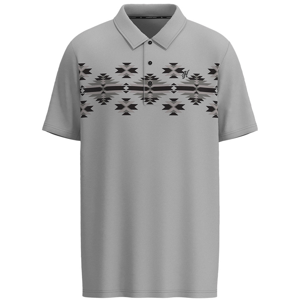 "The Weekender" Polo Grey/Black with Aztec