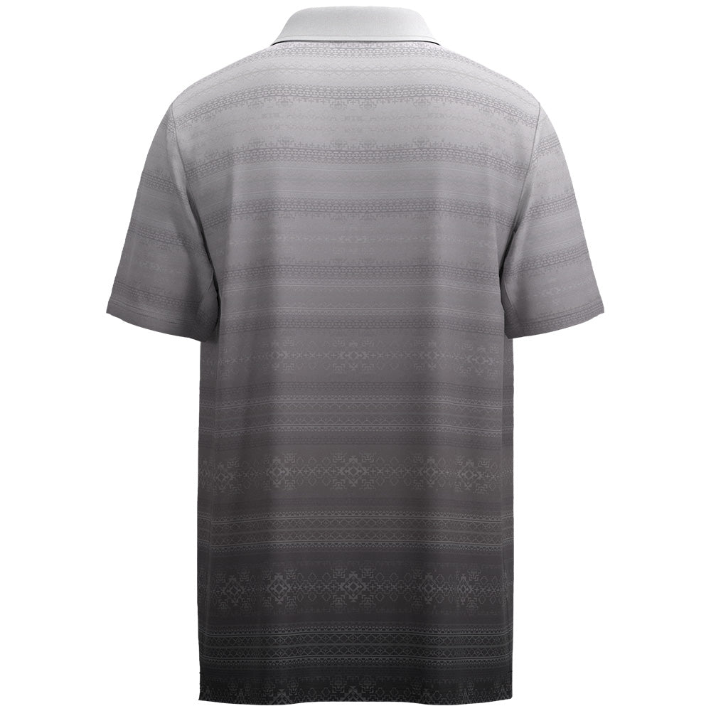 "The Weekender" Polo Black/White Ombre w/Aztec