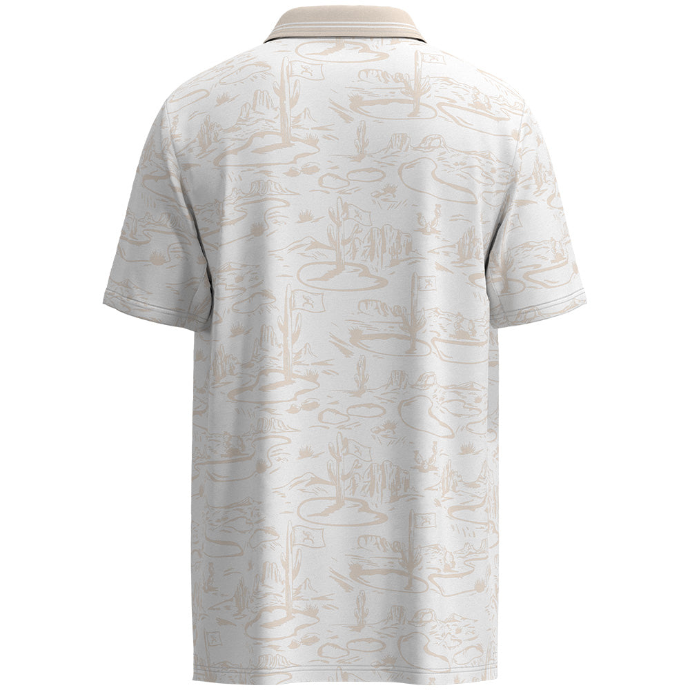 "The Weekender" Polo White w/Tan Desert Landscape