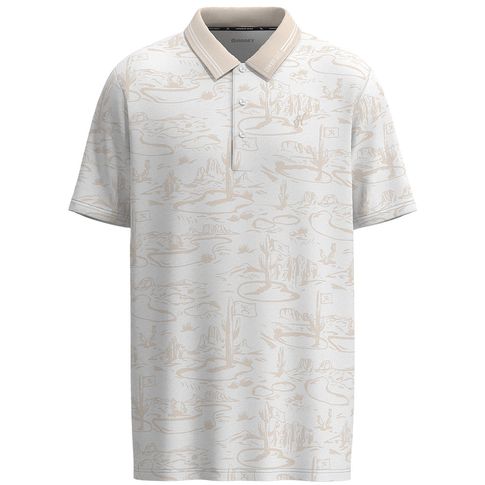 "The Weekender" Polo White w/Tan Desert Landscape