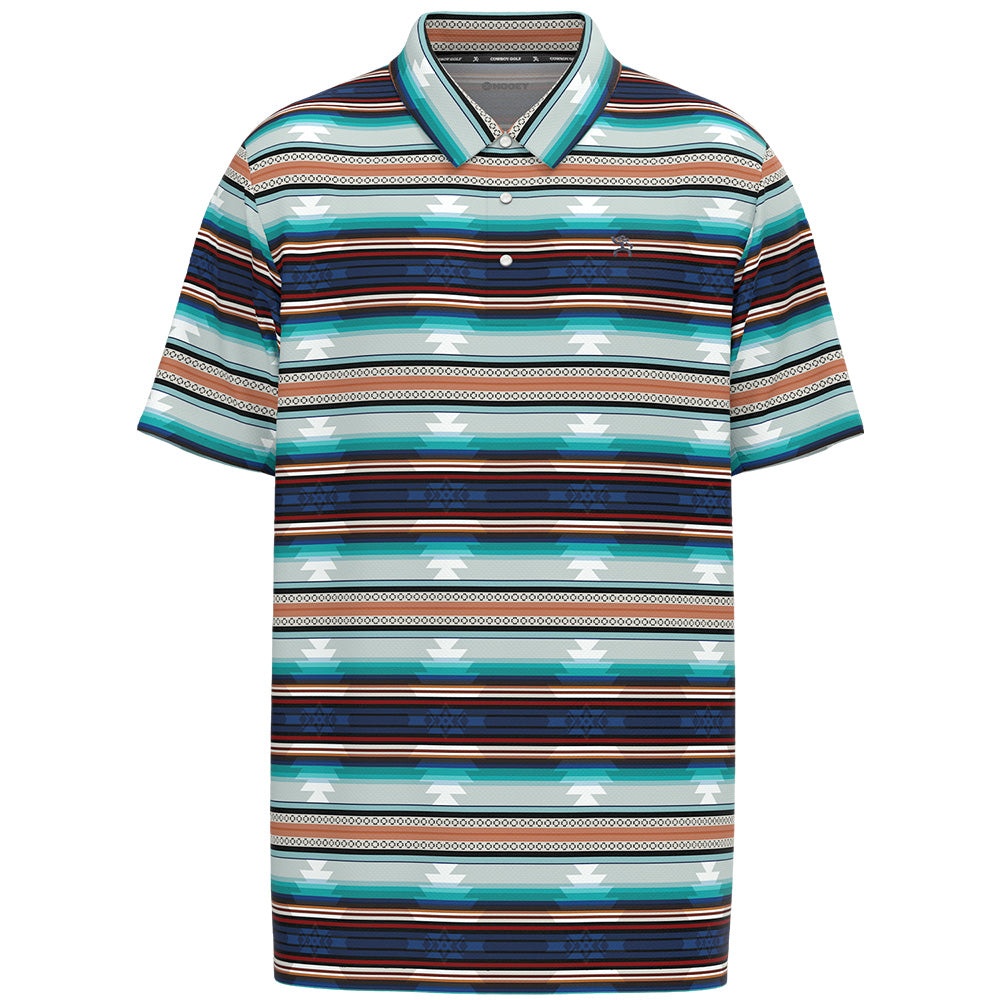 "The Drive" Polo Red & Blue Striped w/Aztec