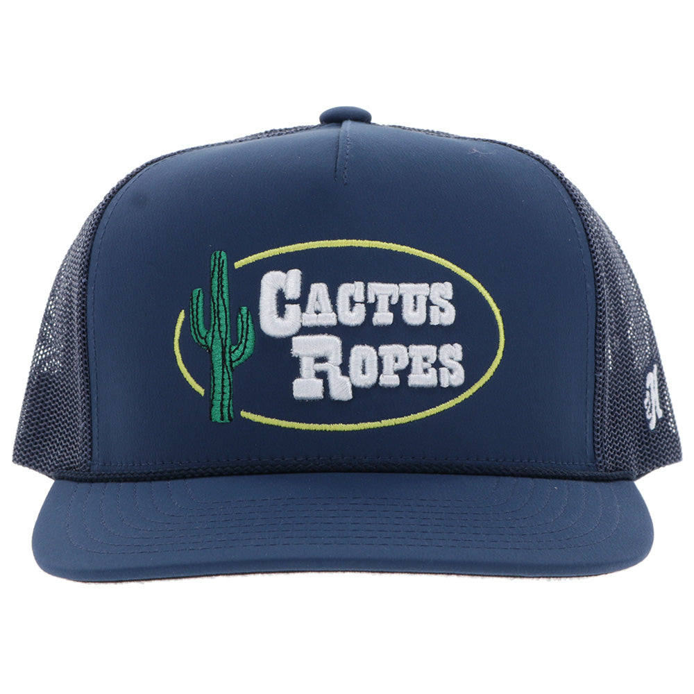 "CR115"  Cactus Ropes Hat Navy w/White Patch