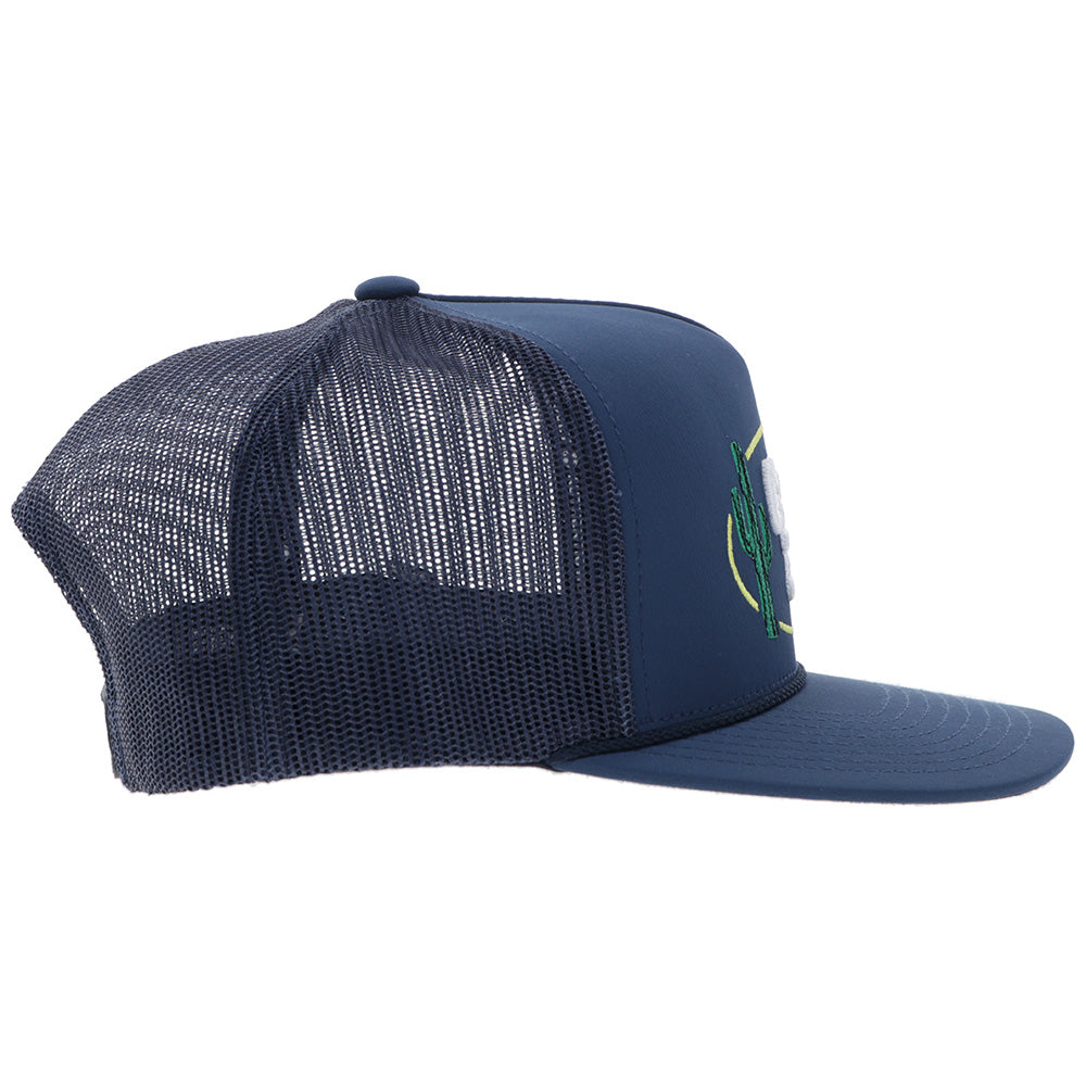 "CR115"  Cactus Ropes Hat Navy w/White Patch