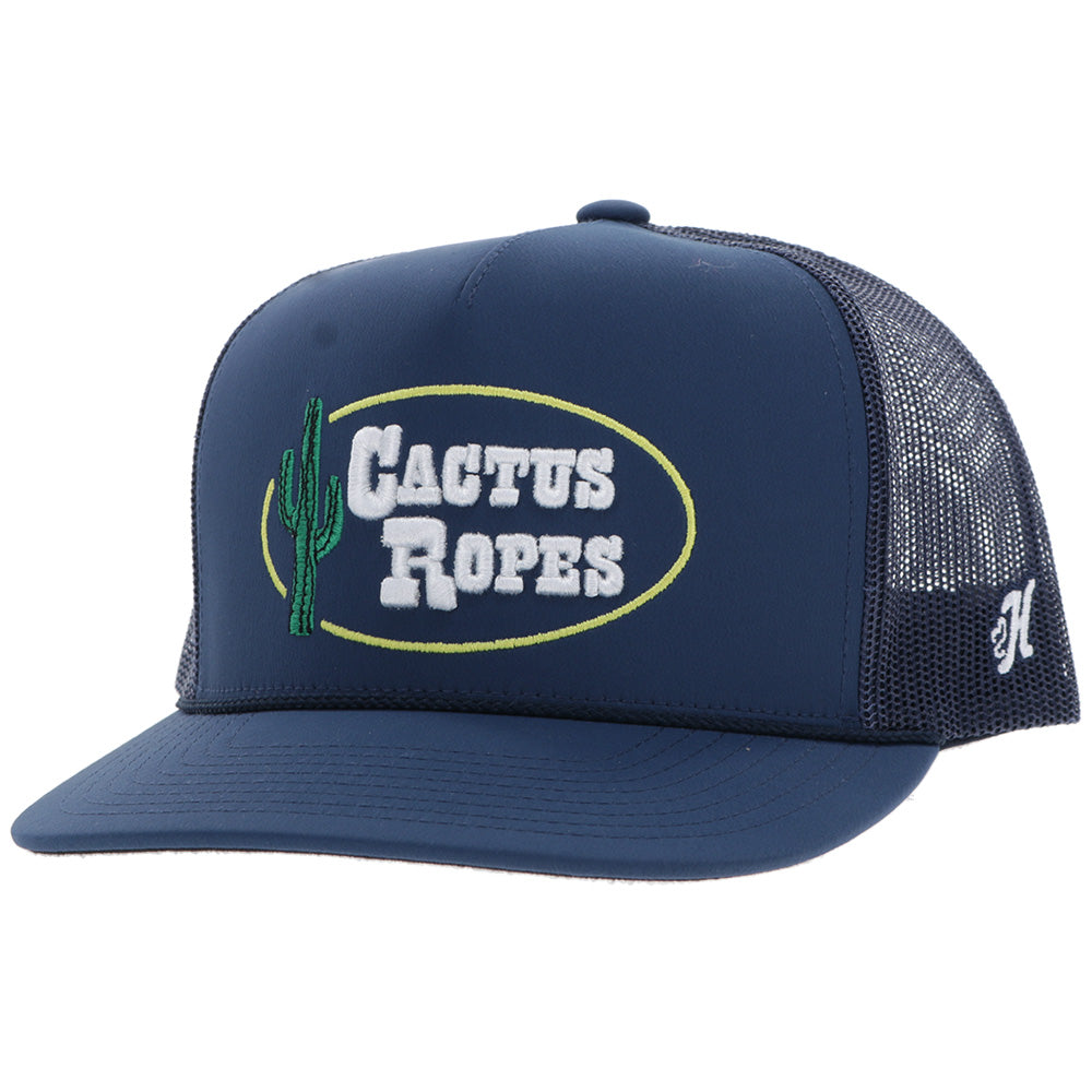 "CR115"  Cactus Ropes Hat Navy w/White Patch