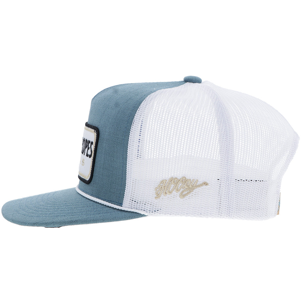 YOUTH "CR117"  Cactus Ropes Hat Teal/White w/ Rectangle Patch