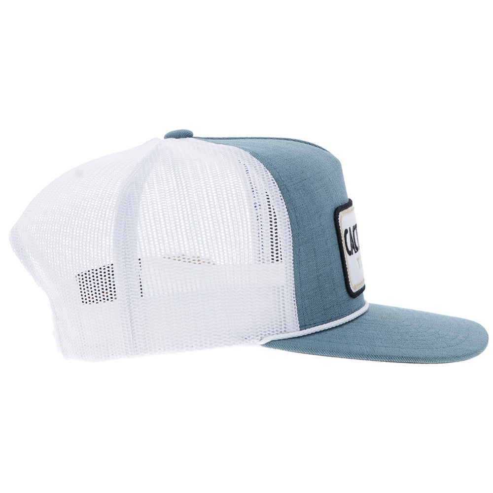 YOUTH "CR117"  Cactus Ropes Hat Teal/White w/ Rectangle Patch
